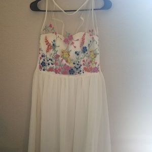White floral fit and flare